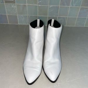 White and black booties